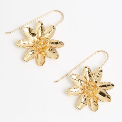 Boucles d'oreilles métal fleur fantaisie dorés